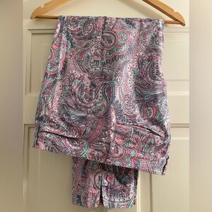 Talbots Perfect Crop Pants in Purple paisley